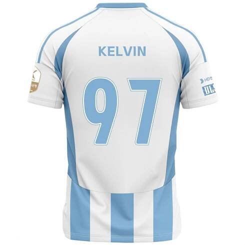 Dětské Kelvin #97 Bílá Nebesky Modrá Daleko Hráčské Dresy 2025/26 Dres