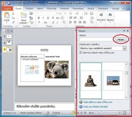 MS PowerPoint 2010 - klipart výběr