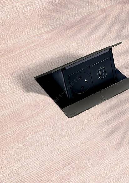 Legrand 654802 - Zásuvkový rámeček pro desku stolu POP-UP 4M černá