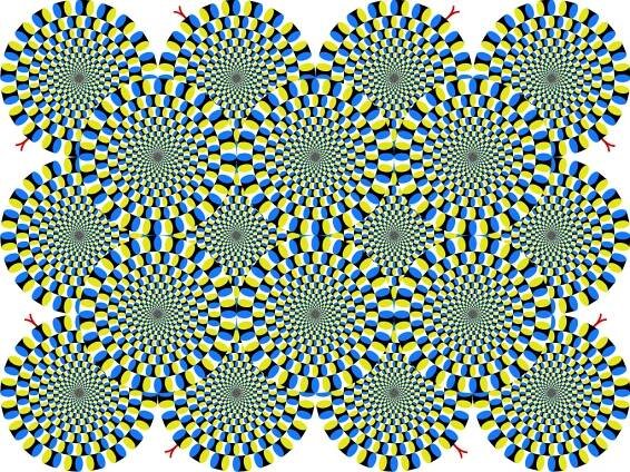 Motion illusion: Rotating snakes