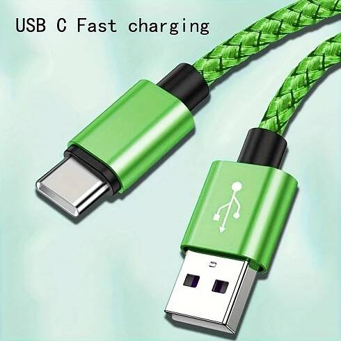 60W Fast Charging USB Type C Cable, long Nylon Braided USB A to USB C Charger Cord Compatible for Samsung/Galaxy/Xiaomi/Vivo/Oppo/Redmi And More USB C