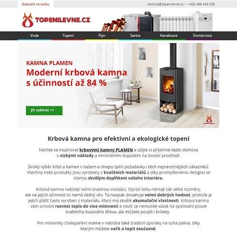 Moderní krbová kamna s účinností až 84 %