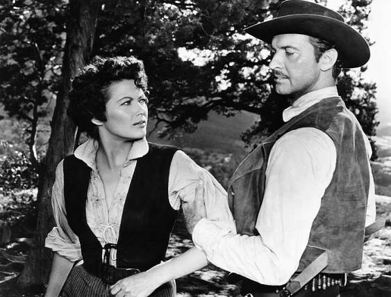 SHOTGUN, from left, Yvonne De Carlo, Zachary Scott, 1955