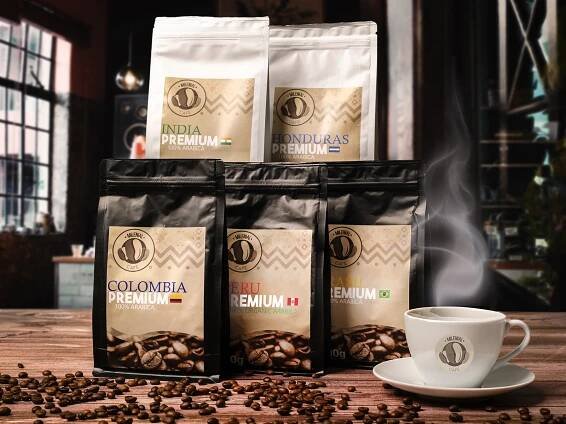 Degustační sada - pět druhů zrnkové kávy - 100% Arabica - MilenialCafe.cz