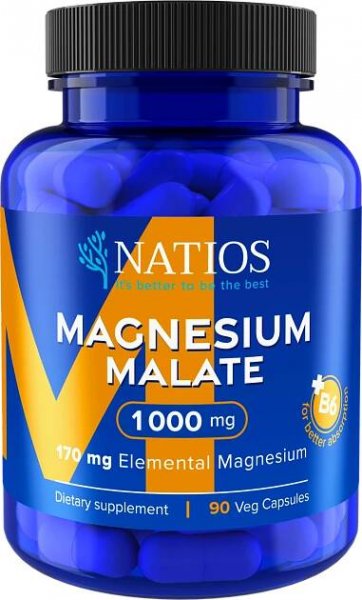 Natios Magnesium Malate 1000 mg + B6 90 cps. od 287 Kč