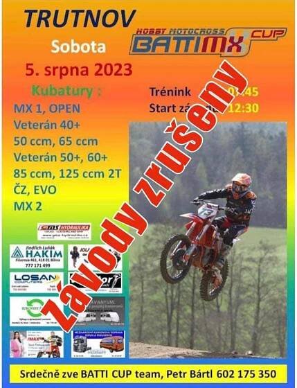 Přesunutí závodu v Trutnově 🫤 – Batti MX Cup