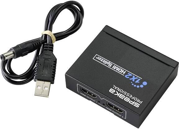 SpeaKa Professional SP-HDS-110 1 + 2 porty HDMI rozbočovač 3840 x 2160 Pixel černá