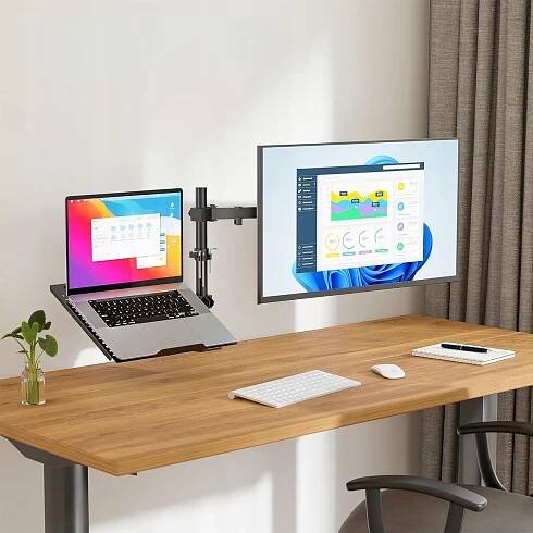 STOLNÍ DRŽÁK NA MONITOR A NOTEBOOK RAMENO S PODNOSEM PODSTAVEC STATIV 2v1 EAN (GTIN) 736900376852