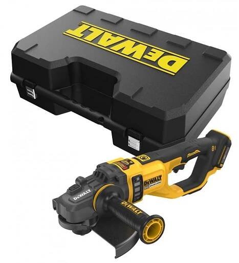 DCG460NK DEWALT AKU 54V ÚHLOVÁ BEZUHLÍKOVÁ BRUSKA FLEXVOLT 230MM, BEZ BATERIE A NABÍJEČKY, KUFR - Dewalt-morava