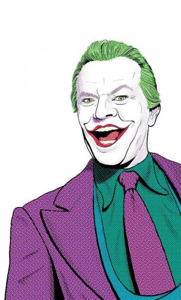 Jack Nicholson & Cesar Romero each played The Joker, and each hailed from the Asbury Park area. This illustration is the right side of a double-page spread for the book Local Legends of Asbury Park.