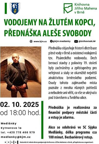 Přednáška Aleše Svobody na téma: Vodojemy - Městská část Brno-Medlánky
