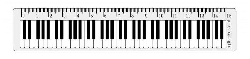 Pravítko KLAVIATURA 15 cm průhledné