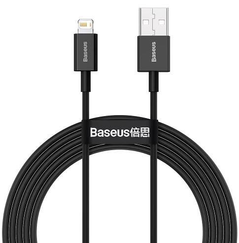 Baseus Superior Series rychlonabíjecí kabel Lightning 2.4A 2m černá - Kabely - Obrázek GJPIF00101