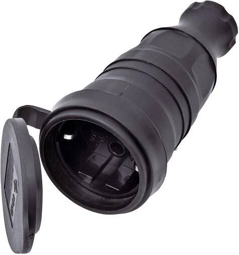 interBär 9005-004.01 zásuvka guma 230 V černá IP44
