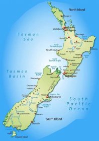 Map of New Zealand cities: major cities and capital of New Zealand