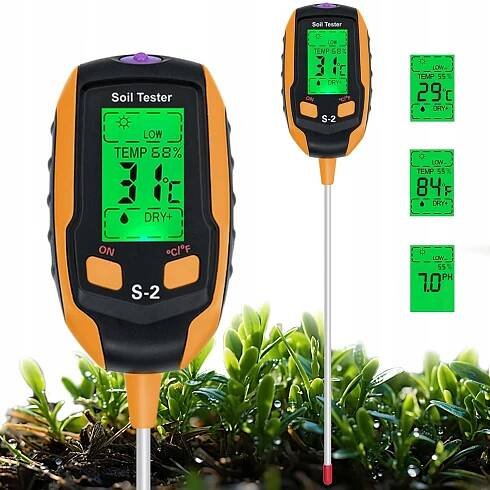 KYSELOMĚR TESTER MĚŘIČ PH PŮDY, TEPLOTA, VLHKOST, SVĚTLO5V1