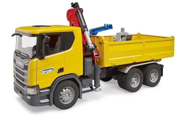Scania Super 560R žlutý nákladní vůz s jeřábem Bruder 03551 Certifikáty, posudky, atesty CE EN 71 LGA