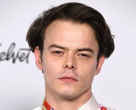 Charlie Heaton in a floral shirt