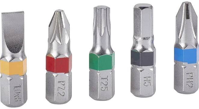 TOOLCRAFT 1613599 sada bitů, 32dílná, plochý, křížový PH, křížový PZ, inbus, T profil s otvorem , profil T, 1/4 (6,3 mm
