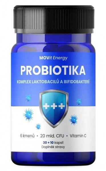 MOVit Energy Probiotika komplex laktobacilů a bifidobakterií 30+10 kapslí