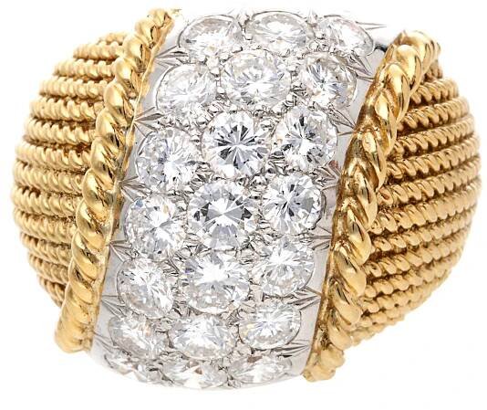 Vintage Gold, Platinum and Diamond Ring