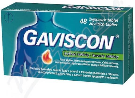 GAVISCON POR 250MG/133,5MG/80MG TBL MND 48
