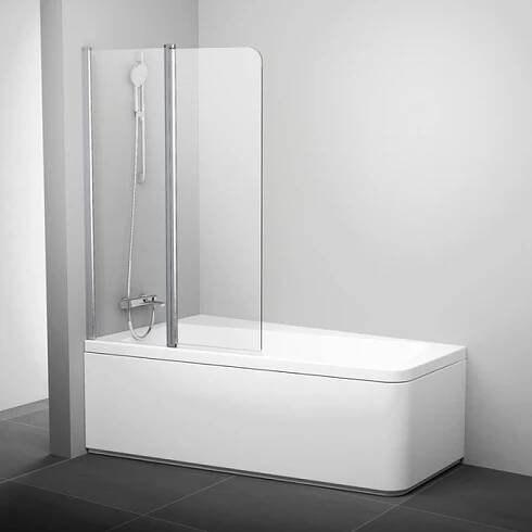 RAVAK vanová zástěna dvoudílná 10CVS2-100 L Transparent 10° levá, lesk