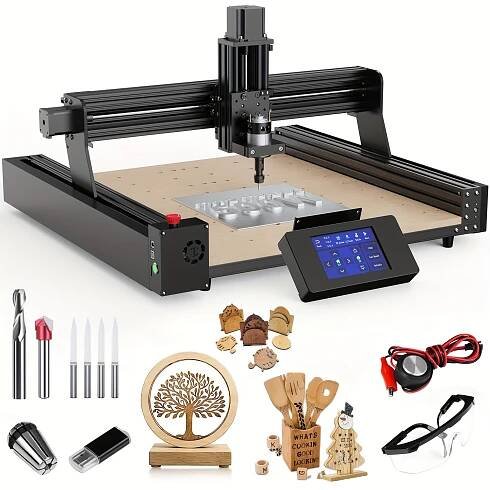 * TTC 450 CNC Milling Machine - 3-Axis Dual-Limit with Emergency Stop, 0.01mm Precision, All-Aluminum Construction, 18.1x18.1x3.1&*; Work Area, C