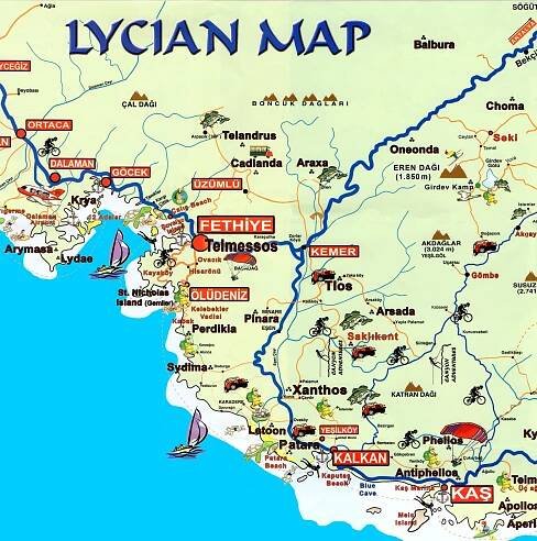 Map if The Lycian Way