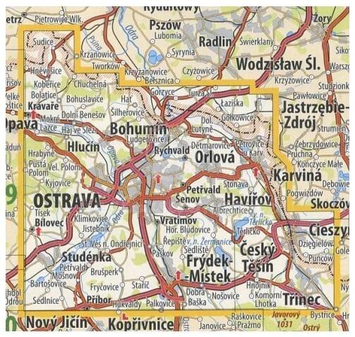 KČT 61-62 OSTRAVSKO-HLUČÍNSKO A TĚŠÍN, SLEZSKO - turistická mapa 1:50t - Království map