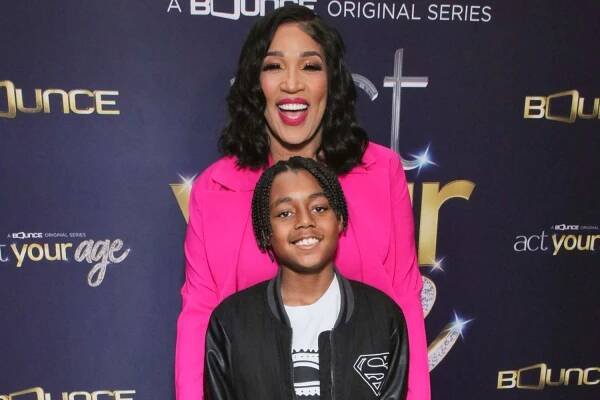 Kym Whitley and son Joshua attend the premiere screening of "Act Your Age" on February 27, 2023 in West Hollywood, California.