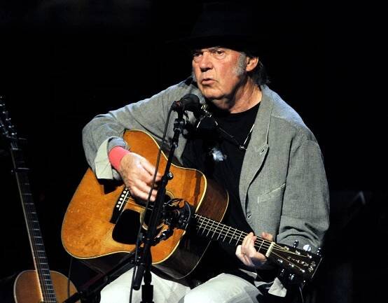 Neil Young performs
