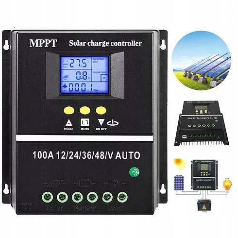 Solární regulátor nabíjení akumulátorů MPPT 12V/24V/36V/48V100A