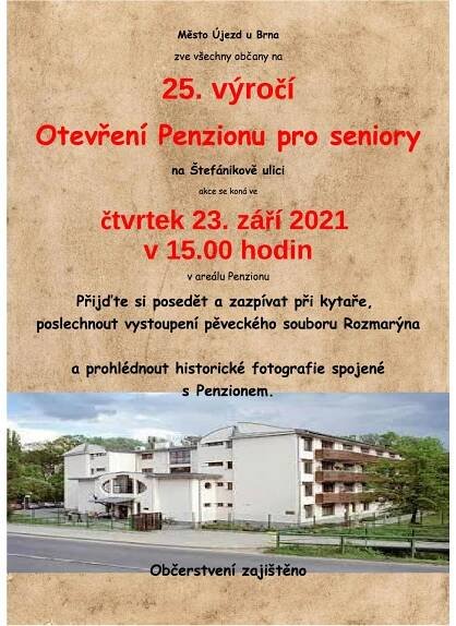 25. výročí otevření Penzionu pro seniory, čtvrtek 23.9.2021 - Újezd u Brna
