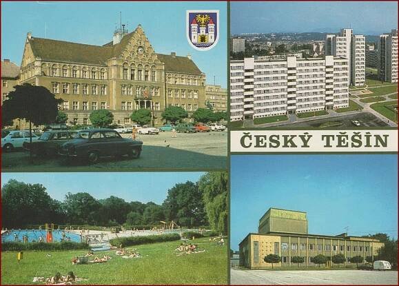 Český Těšín * Sídliště Mojská, koupaliště, erb * Karviná * B1403 | Aukro