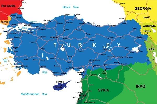 Turecko mapa – Výběr 12 super map ke stažení