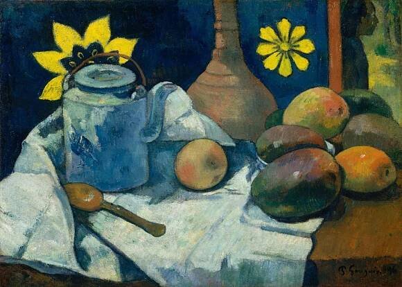 Paul Gauguin: Zátiší s konvicí a ovocem