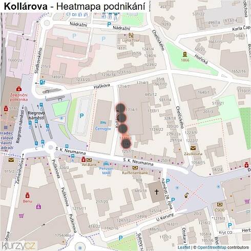 Mapa Kollárova - Firmy v ulici.