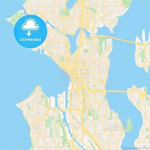 empty vector map of seattle washington usa
