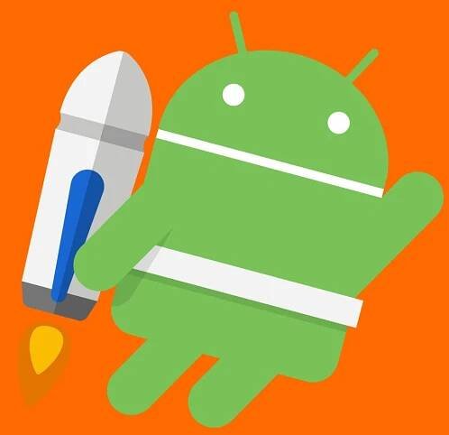 Android mascot with a jetpack as Google urges developers to prepare their apps for the 16 KB memory page size that promises future performance improvements for apps and games on the platform.