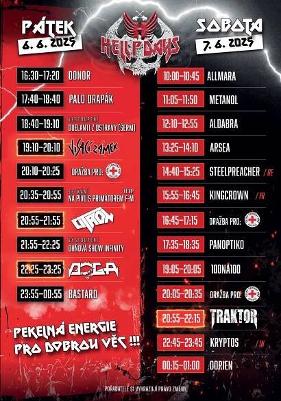 lineup hellpdays 2025 - HELLPDAYS festival Frýdek-Místek