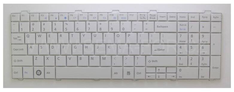 klávesnice Fujitsu Lifebook A512 A530 A531 AH530 AH531 NH751 bílá US