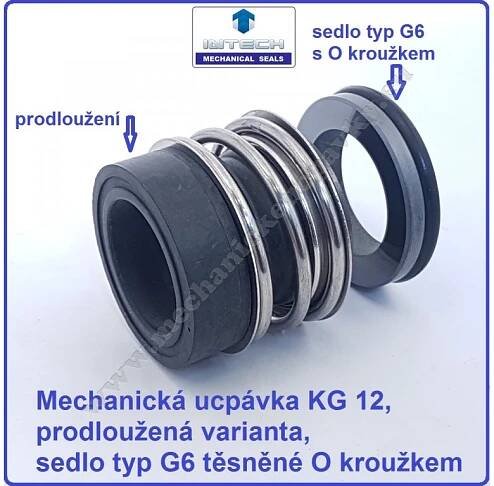 Prodloužená mechanická ucpávka typ KG12 - do čerpadel Wilo, EMU, Grundfos, KSB a další... - MECHANICKÉ UCPÁVKY DO ČERPADEL A MÍCHADEL