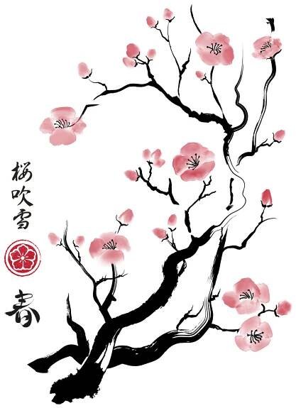 Ilustrace Spring colors in Japan