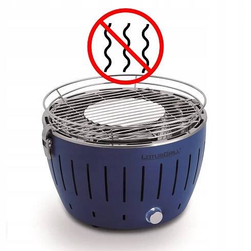 BEZKOUŘOVÝ GRIL NA UHLÍ LOTUSGRILL MINI MODRÝ, PŘENOSNÁ TAŠKA SOUČÁSTÍ BALENÍ