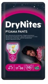 Huggies DryNites Girl 4-7 let 17-30 kg absorpční kalhotky 10 ks