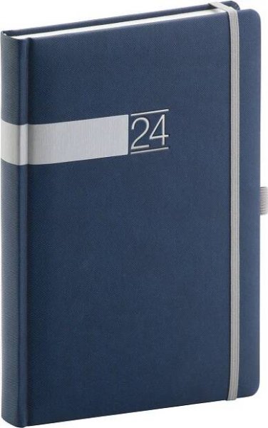 Diář 2025: Twill - modrostříbrný, denní, 15 × 21 cm - Knihkupectví Jakuba Demla - knižní eshop, naučná a odborná literatura, beletrie, vinyly, hudební CD.