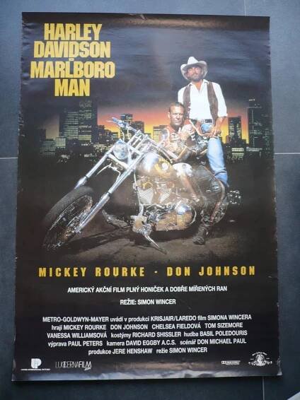 Harley Davidson a Marlboro Man (filmový plakát, film USA  - Starožitnosti a umění