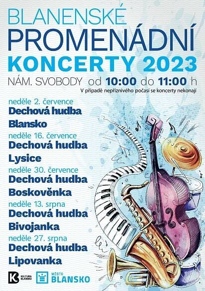 Promenádní koncerty – Dechová hudba Blansko, 2. 7. 2023