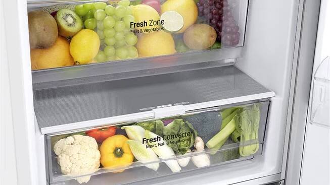 Fresh šuplíky u kombinované chladničky LG GBP62SWNCN1_05
